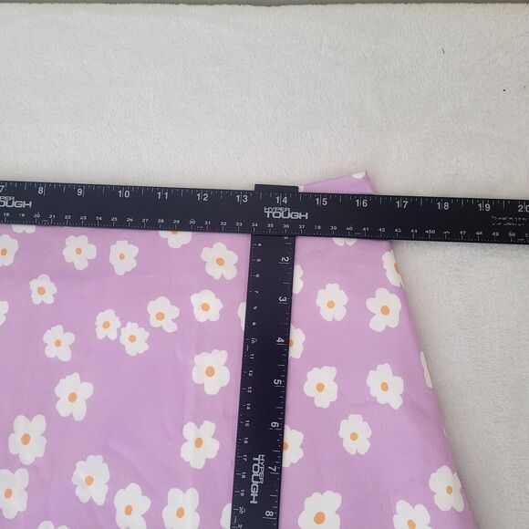 Lyaner Lavender Floral Satin Silky High Waist Mini Skirt 90s Inspired‎ Size XL - Picture 7 of 8